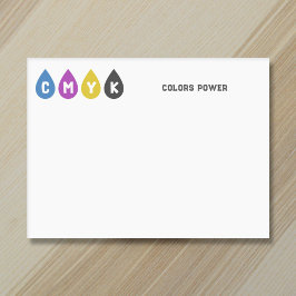 Färgfyllda CMYK Bläck-droppar Post-it Block