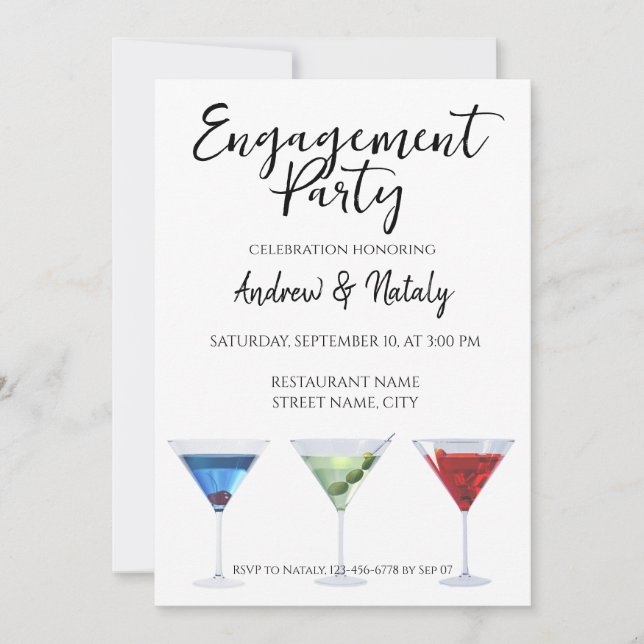 Färgfyllda cocktails av roligt inbjudningar (Framsida)