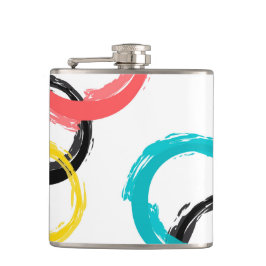 Färgfyllda, coola, moderna, trendigets penseldrag fickplunta