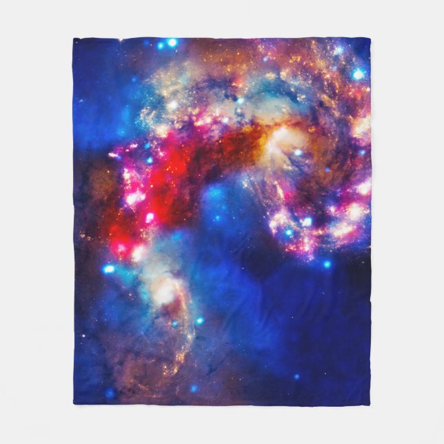 Färgfyllda Cosmos Fleecefilt (Framsidan)