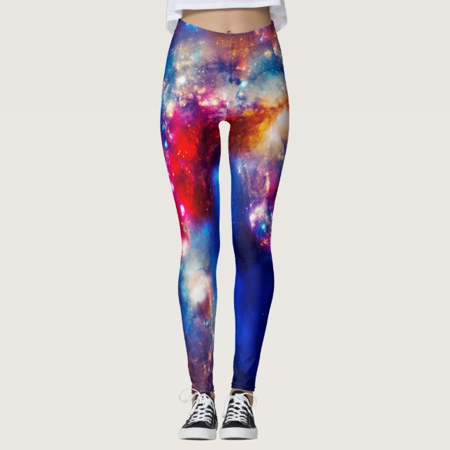Färgfyllda Cosmos Leggings (Framsida)