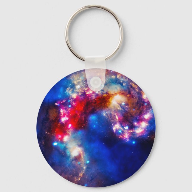 Färgfyllda Cosmos Nyckelring (Framsida)