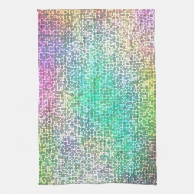 Färgfyllda Cosmos Tile Mosaic Kökshandduk (Vertikal)