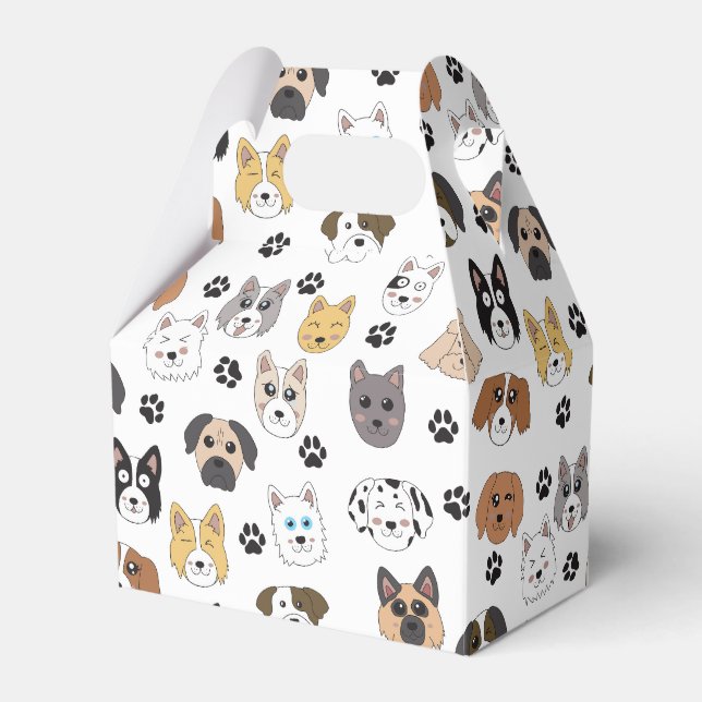 Färgfyllda Cute Funny Hundar och Hund Mönster Tass Presentaskar (Framsidan Sidan)