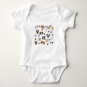 Färgfyllda Cute Funny Hundar och Hund Mönster Tass T Shirt
