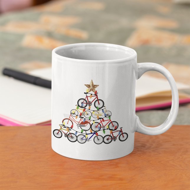 Färgfyllda cyklar Julgran Ornament Gifts Kaffemugg (Skapare uppladdad)