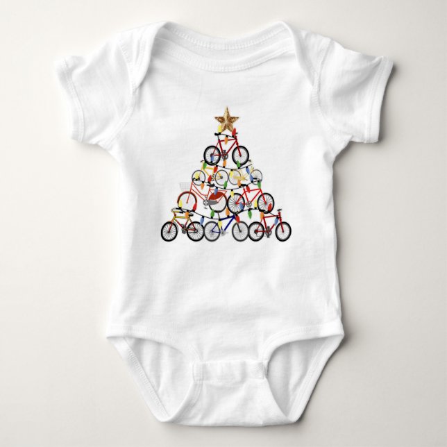 Färgfyllda cyklar Julgran Ornament Gifts T Shirt (Framsida)