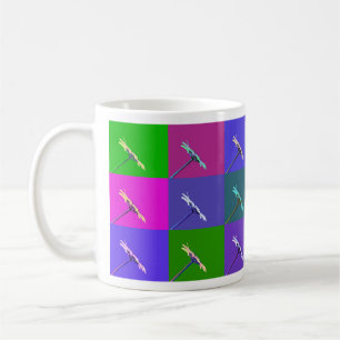 Färgfyllda Daisy, Abstrakt Blommigt Art Kaffemugg