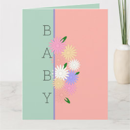 Färgfyllda Daisy på Mjuka persikofärgad ungel Mist Kort