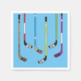 Färgfyllda dockningsstationer och knacka på blått pappersservett