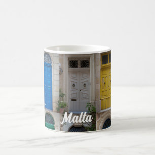 Färgfyllda dörrar på Malta Kaffemugg