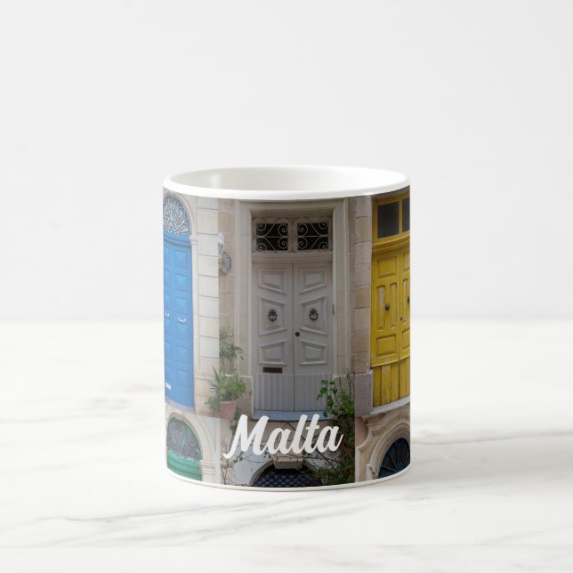 Färgfyllda dörrar på Malta Kaffemugg (Center)