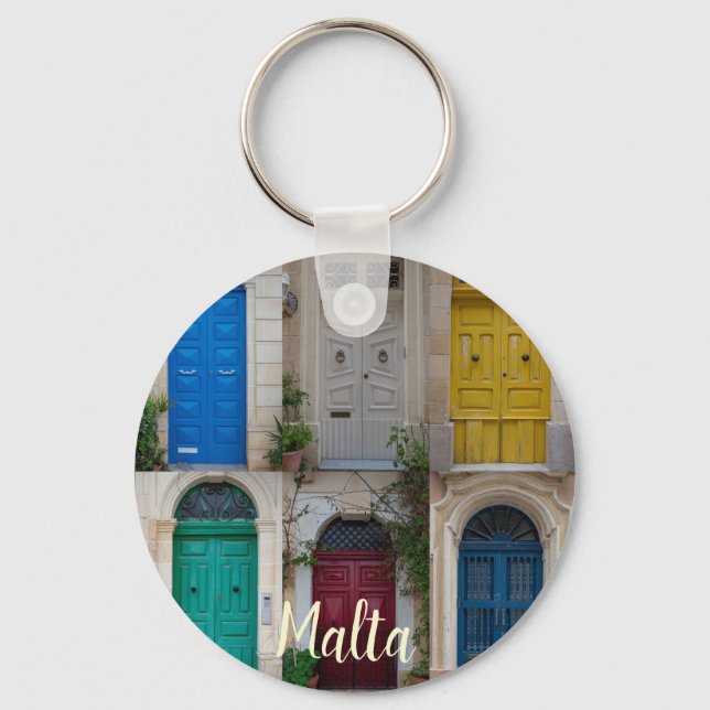 Färgfyllda dörrar på Malta Nyckelring (Framsida)