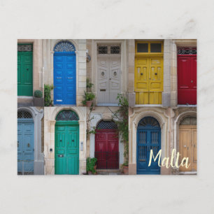 Färgfyllda dörrar på Malta Vykort
