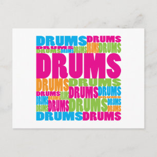 Färgfyllda Drums Vykort