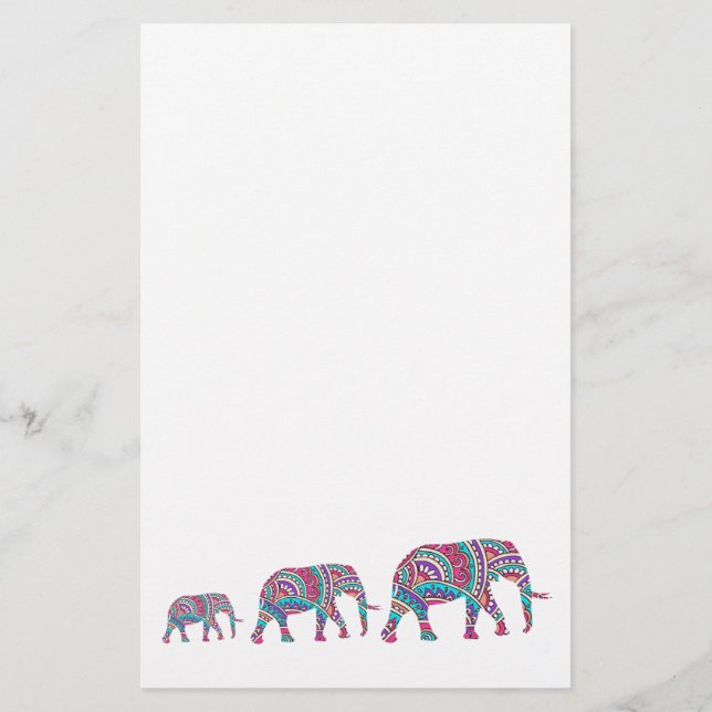 Färgfyllda elefanter flygblad (Baksidan)