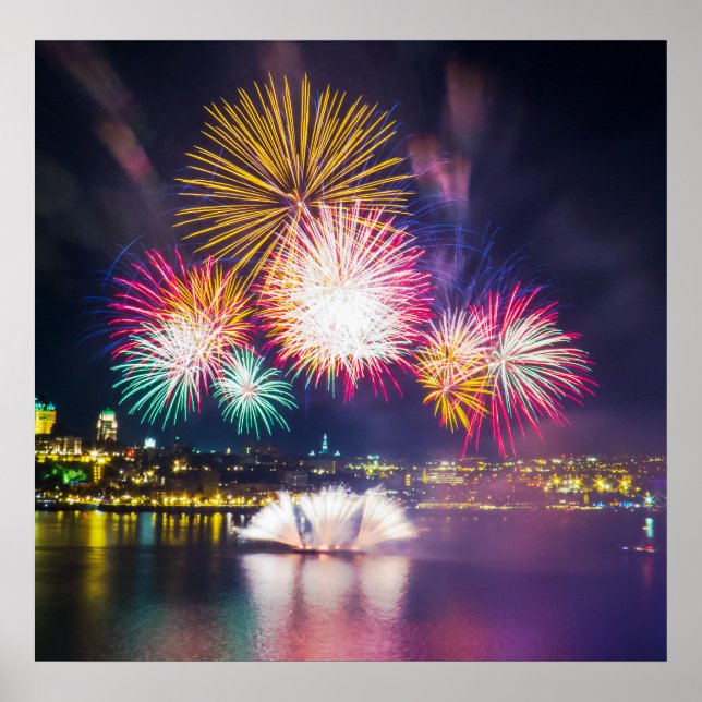 Färgfyllda Fireworks Poster (Framsidan)