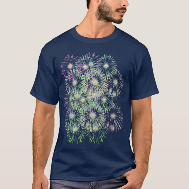 Färgfyllda Fireworks T Shirt (Framsida)
