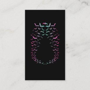 Färgfyllda Fladdermöss Pastel Goth Mörk Birds Visitkort