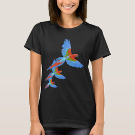 Färgfyllda flytande Macaws T-shirt