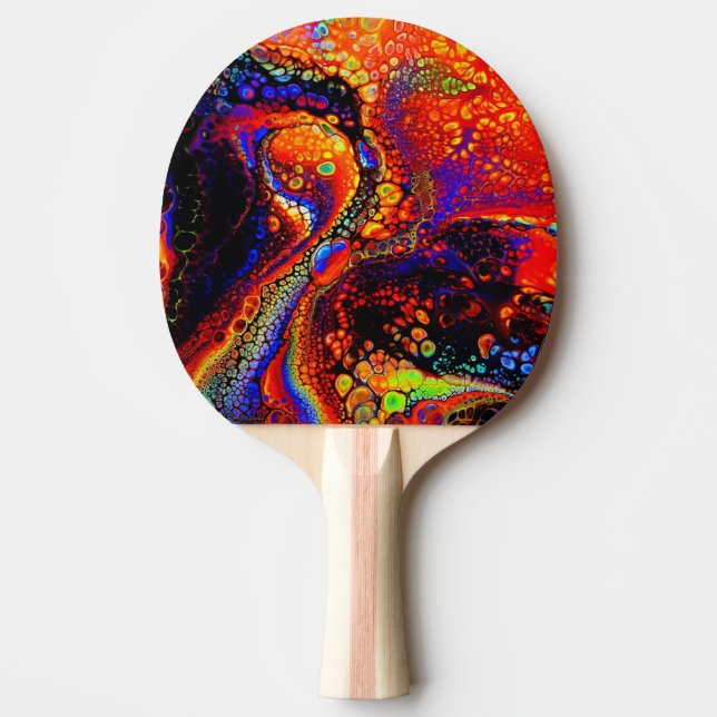 Färgfyllda former av Abstrakt Fin Art Pingisracket (Framsidan)
