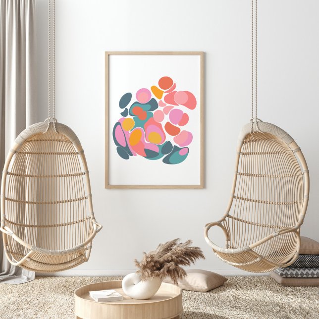 Färgfyllda former av Abstrakt i Rosa och Gult av k Poster (Skapare uppladdad)