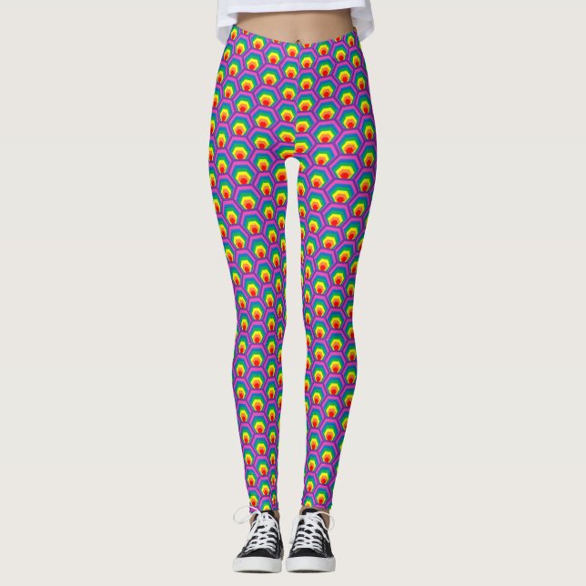 Färgfyllda former av Abstrakt Leggings (Framsida)