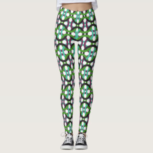 Färgfyllda förreglande cirklar, ben leggings