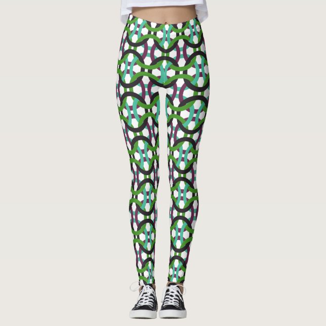 Färgfyllda förreglande cirklar, ben leggings (Framsida)