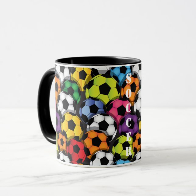 Färgfyllda fotbollar Mugg (Framsida vänster)