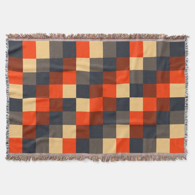 Färgfyllda fyrkanter 02 filt (Framsidan)