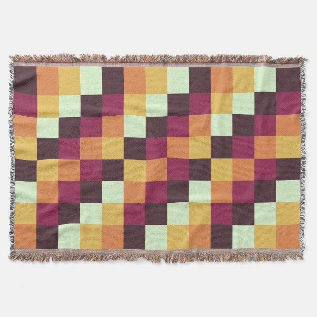 Färgfyllda fyrkanter 08 filt (Framsidan)