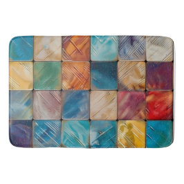 Färgfyllda fyrkanter badrumsmatta