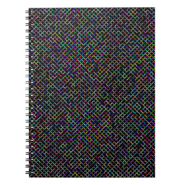 Färgfyllda fyrkanter geometrisk unik vibrant mönst anteckningsbok (Framsidan)