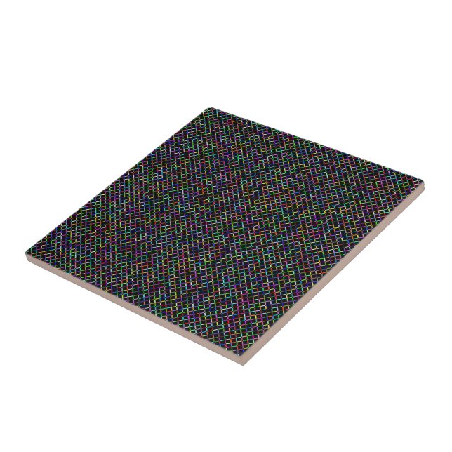 Färgfyllda fyrkanter geometrisk unik vibrant mönst kakelplatta (Sidan)