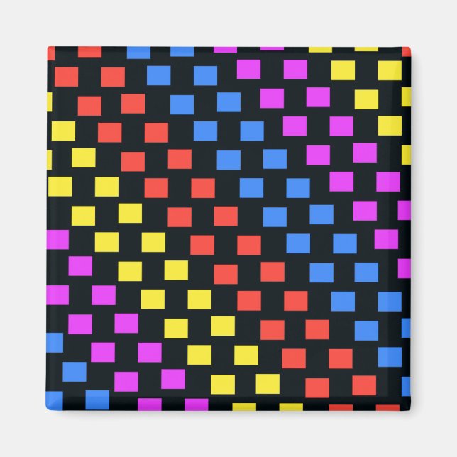 Färgfyllda fyrkanter magnet (Framsidan)