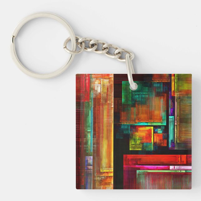 Färgfyllda fyrkanter Modern Abstrakt Art Mönster # (Framsidan)