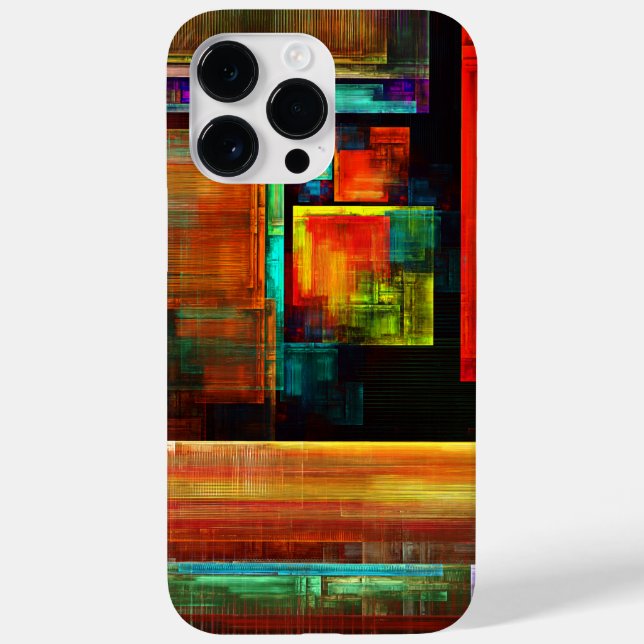 Färgfyllda fyrkanter Modern Abstrakt Art Mönster # (Baksida)