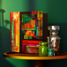 Färgfyllda fyrkanter Modern Abstrakt Art Mönster #