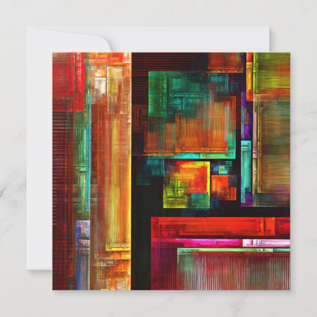 Färgfyllda fyrkanter Modern Abstrakt Art Mönster # (Framsida)