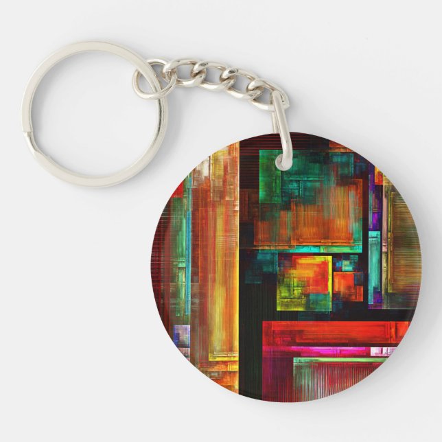 Färgfyllda fyrkanter Modern Abstrakt Art Mönster # (Framsidan)