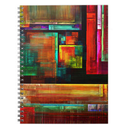 Färgfyllda fyrkanter Modern Abstrakt Art Mönster # Anteckningsbok