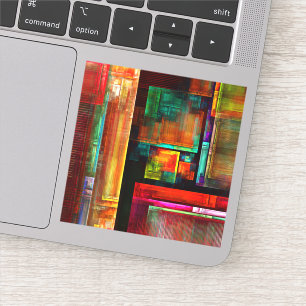 Färgfyllda fyrkanter Modern Abstrakt Art Mönster # Klistermärken