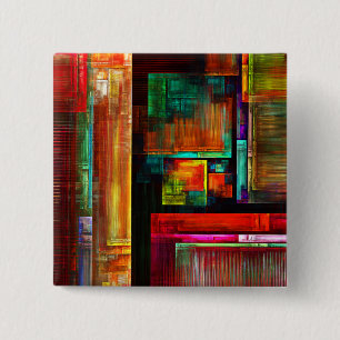 Färgfyllda fyrkanter Modern Abstrakt Art Mönster # Knapp