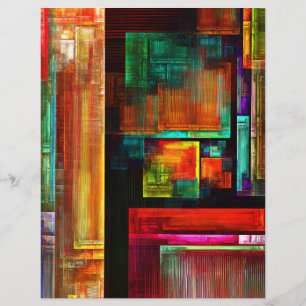 Färgfyllda fyrkanter Modern Abstrakt Art Mönster # Reklamblad