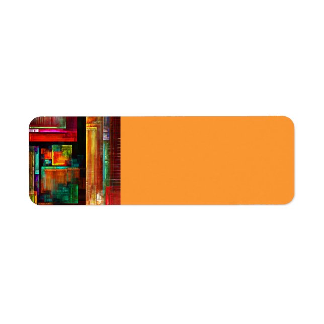 Färgfyllda fyrkanter Modern Abstrakt Art Mönster # Returadress Etikett (Framsidan)