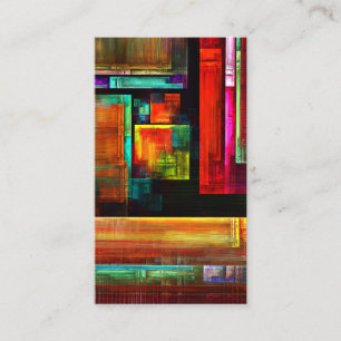 Färgfyllda fyrkanter Modern Abstrakt Art Mönster # Visitkort