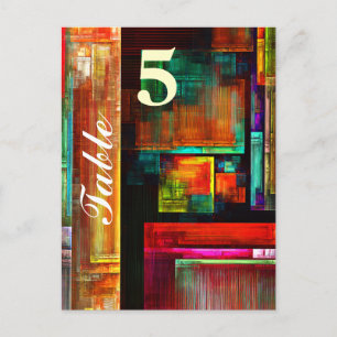 Färgfyllda fyrkanter Modern Abstrakt Art Mönster # Vykort