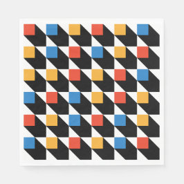 Färgfyllda fyrkanter Napkin Pappersservett