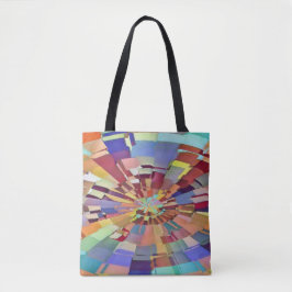 Färgfyllda fyrkanter Swirl Tote Tygkasse